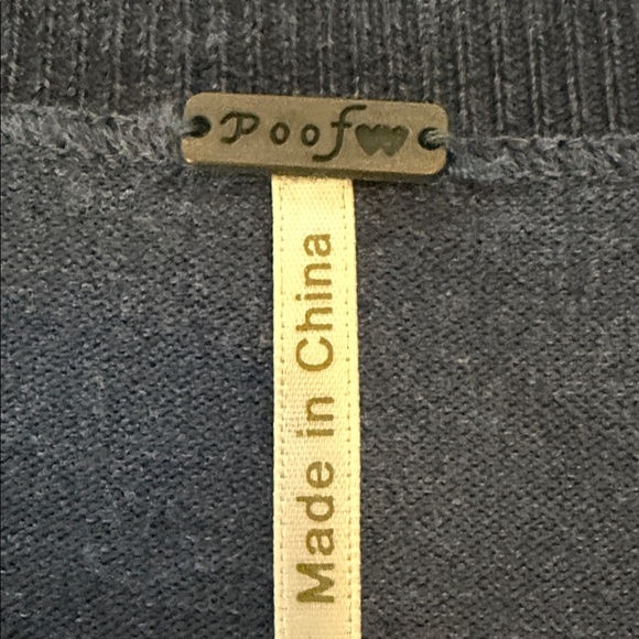 Poof Striped Knit Sweater Navy Pink Large - Picture 3 of 5